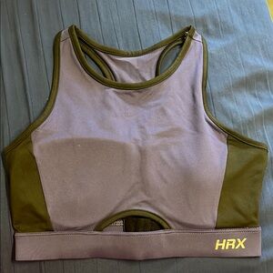 HRX Olive and Gray Sports Bra